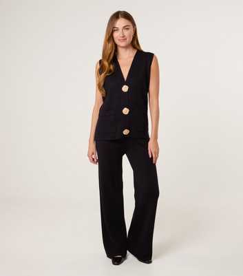 Blue Vanilla Black Waistcoat and Trousers Two Piece Set