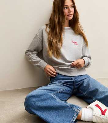 Grey J'Adore Paris Embroidered Sweatshirt