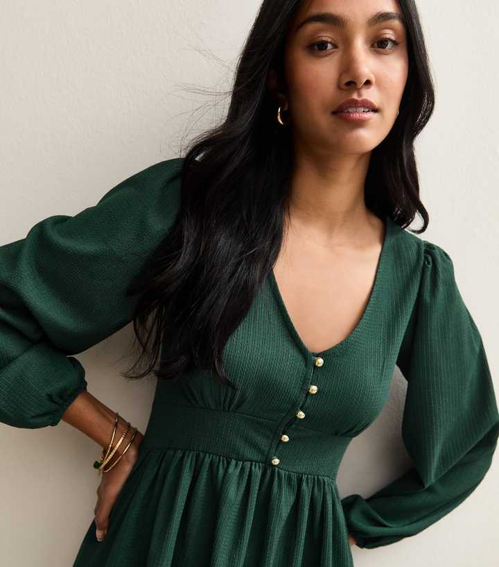 dark green jersey dress Vero Moda ribbed jersey maxi dress in dark green