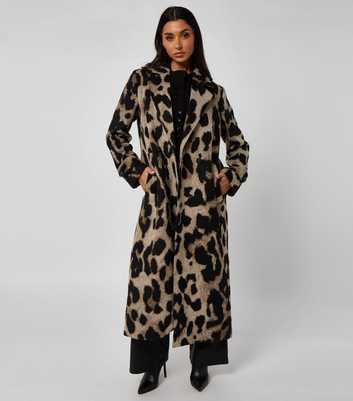 Urban Bliss Brown Leopard Pattern Long Coat
