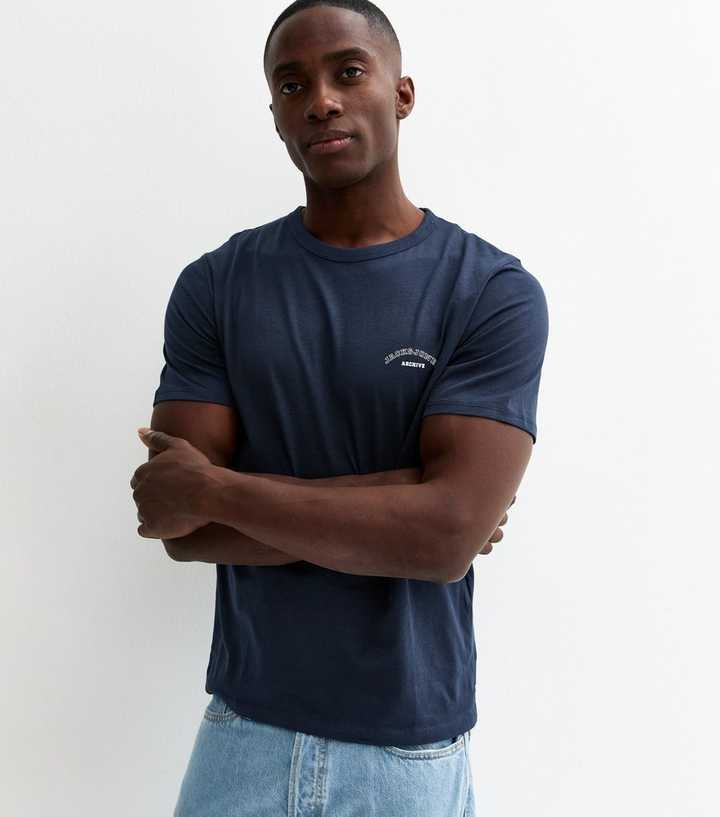 Jack & Jones Navy Archive Regular Short Sleeve T-Shirt