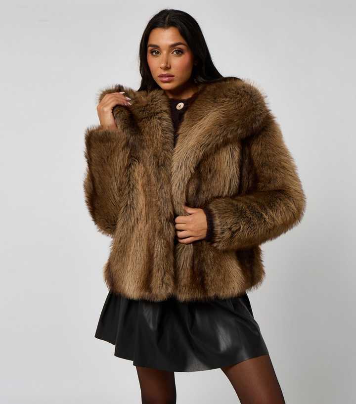 Urban Bliss Brown Faux Fur Jacket