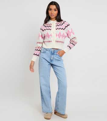 Urban Bliss Cream Fair Isle Knit Cardigan