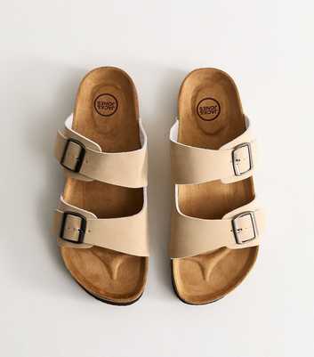 Jack & Jones Light Brown Faux Suede Double Strap Mule Sandals