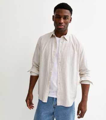 Jack & Jones Stone Checked Seersucker Shirt