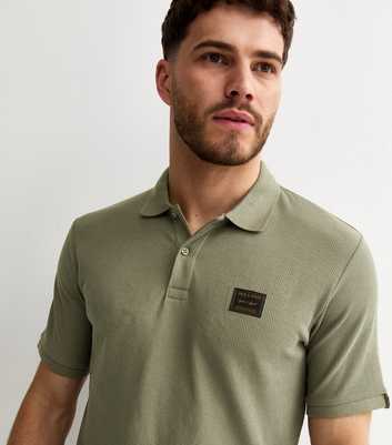Jack & Jones Regular Light Khaki Logo Patch Polo Shirt
