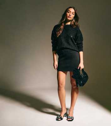Black A Line Mini Skirt