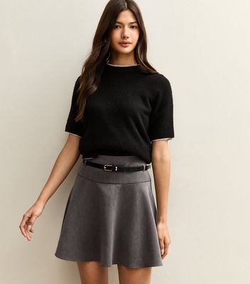 Karida - - Karida BLUE Crinkle Chiffon Belted Skirt - Plus Size 12 to 26