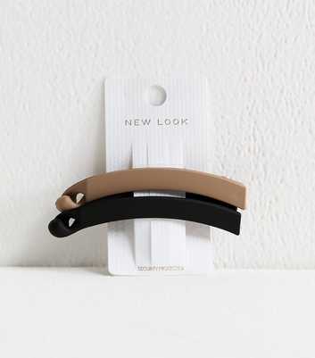 Pack Of 2 Neutral Matte Banana Hair Clips