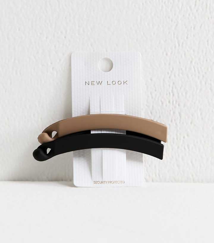 Pack Of 2 Neutral Matte Banana Hair Clips