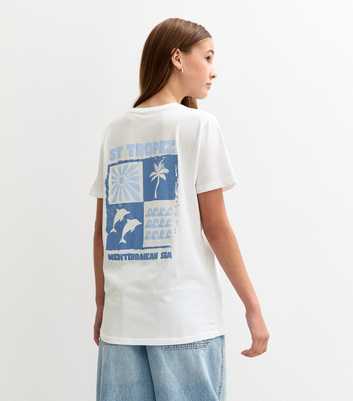 Girls White St Tropez Dolphin Print T-Shirt
