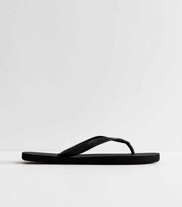Jack & Jones logo flip flop in off white