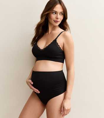 Maternity Black Over The Bump Thong