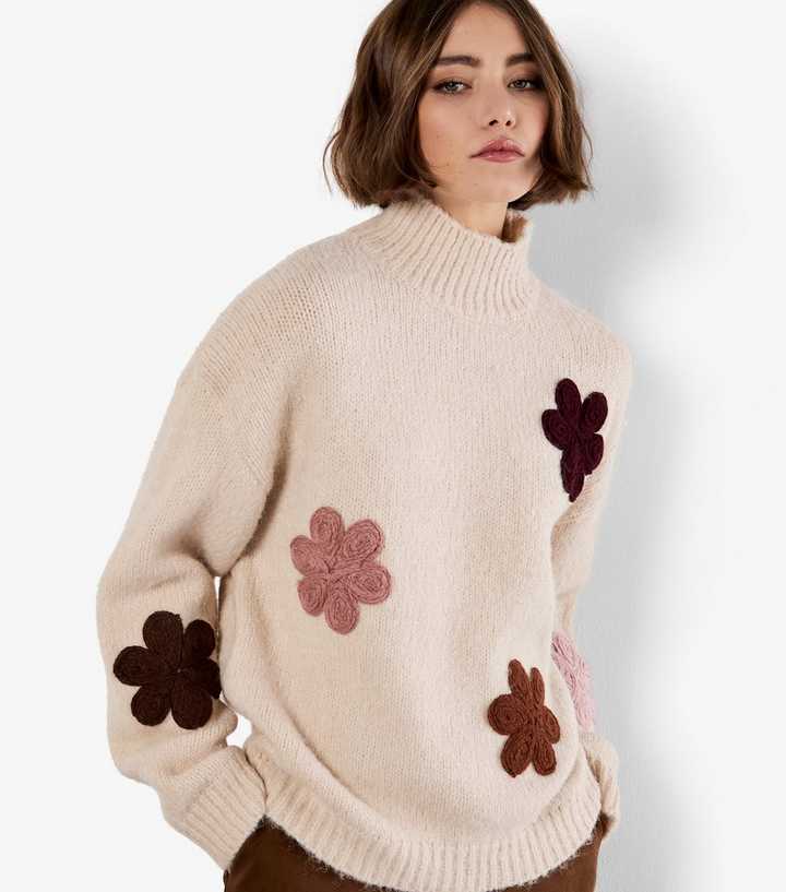 Apricot Stone Floral Embroidered Jumper