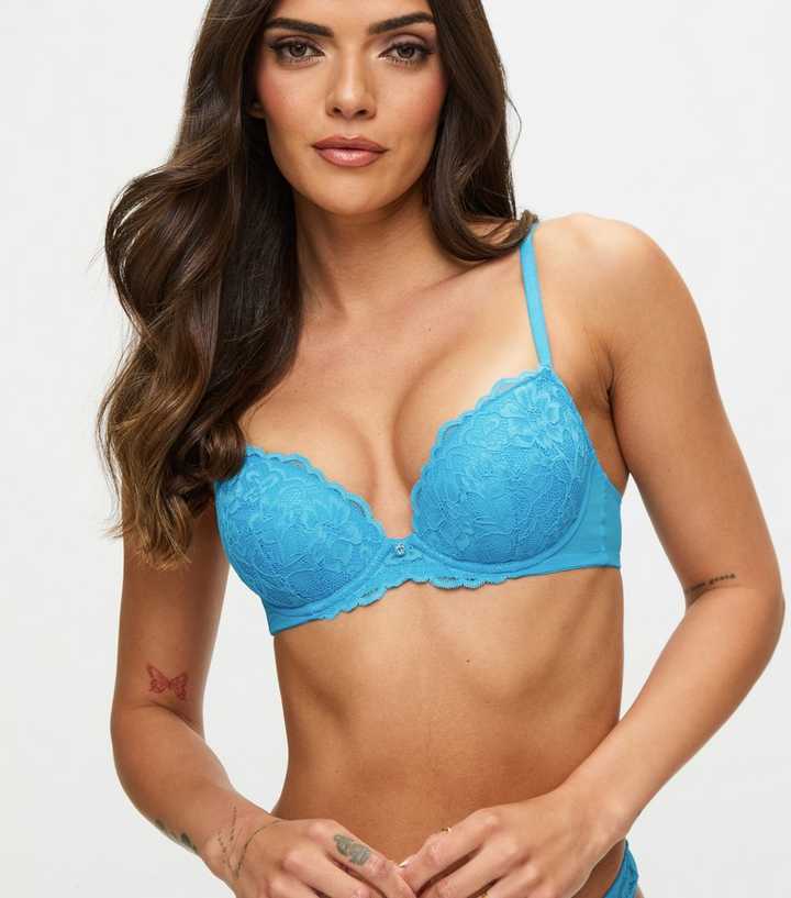 Ann Summers Turquoise Lace Padded Plunge Bra