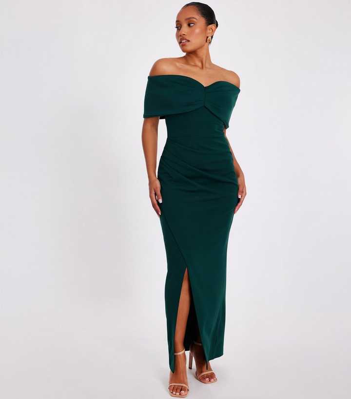 womens holiday dresses green WEDTREND Women Green Velvet Holiday Dress Long Sleeve Sheath Formal Dress  with Ruffles main image 1
