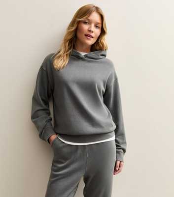 Dark Grey Washed Hoodie