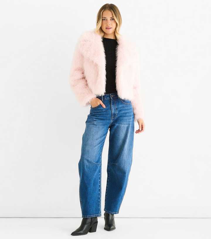 Gini London Light Pink Faux Fur Jacket