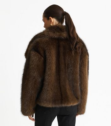 Gini London Camel Faux Shawl Collar Jacket New Look