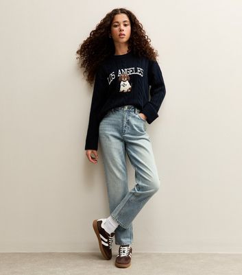 Girls Light Blue Wash Straight Leg Jeans