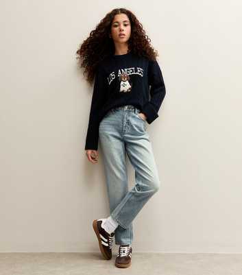 Girls Light Blue Wash Straight Leg Jeans