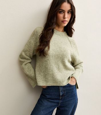 Light Green Wide Sleeve Raglan Jumper