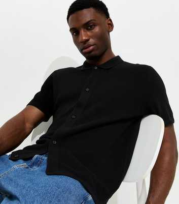Jack & Jones Black Regular Knit Short Sleeve Shirt