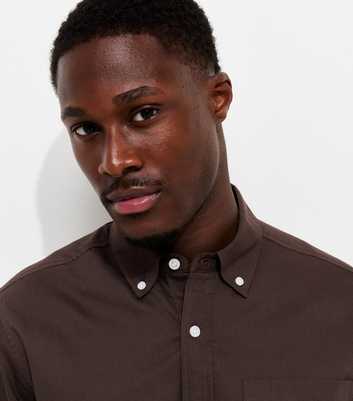 Dark Brown Regular Oxford Shirt
