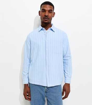 Blue Boxy Striped Shirt