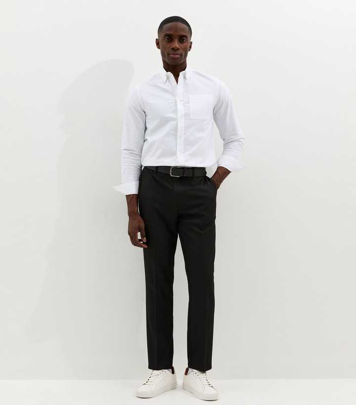Black Straight Leg Smart Trousers
