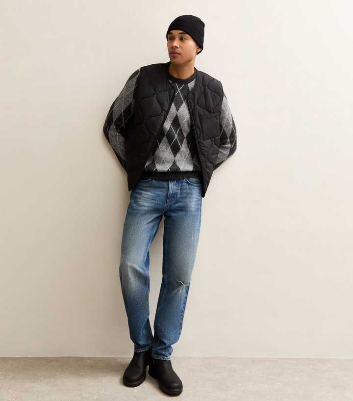 Black Regular Quilted Patch Pocket Gilet