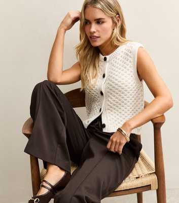 Petite Brown Wide Leg Trouser