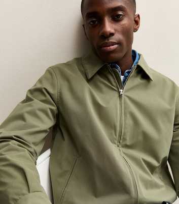 Light Khaki Regular Zip Up Collared Jacket