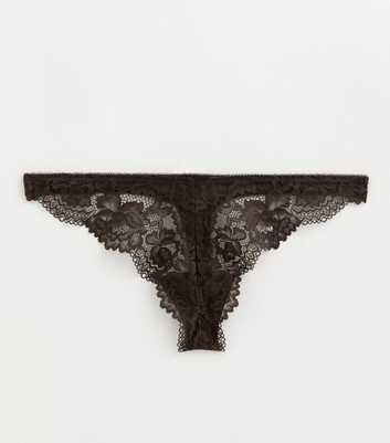 Dark Brown Lace Thong