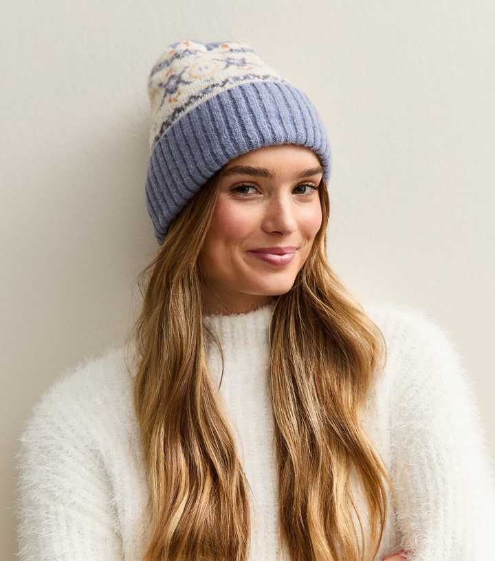Blue Fairisle Pattern Beanie