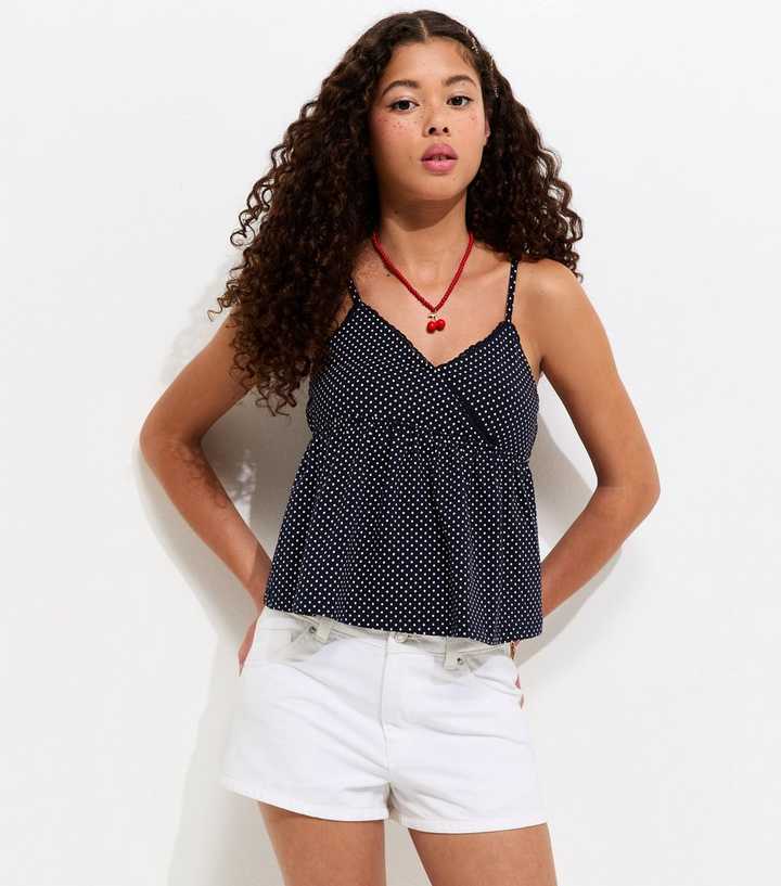 Girls White Denim Shorts