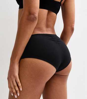 Black Ruched Front Short Briefs