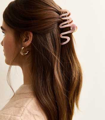 Pink Marble Print Wiggly Hair Clip