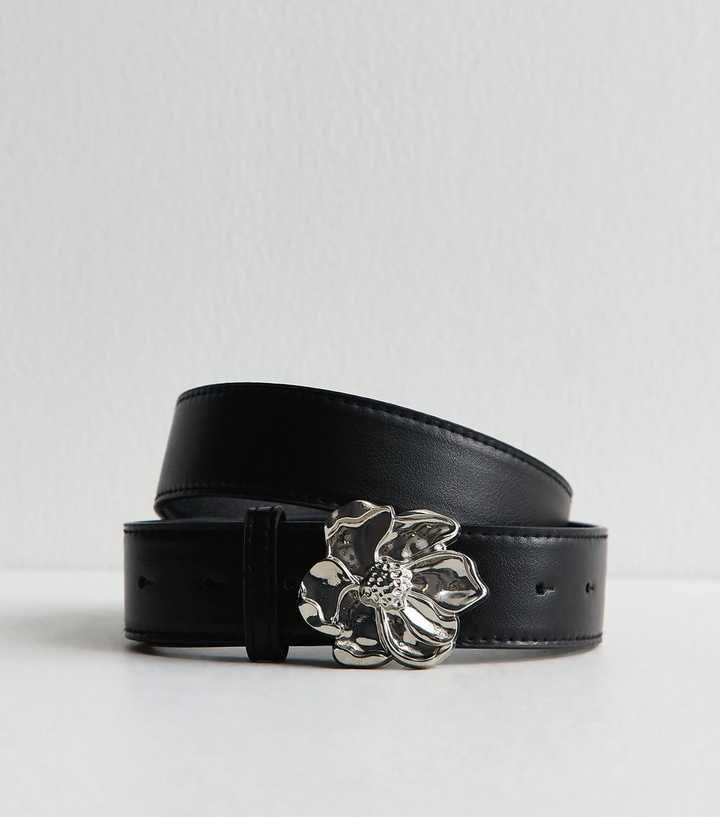 Black Flower Buckle Belt