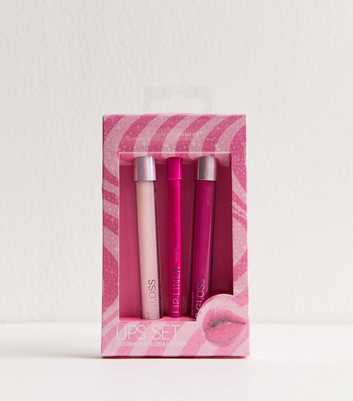 Pack Of 3 Pink Lip Gloss and Lip Liner Set