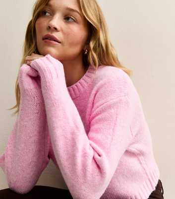 Mid Pink Short Midweight Knit Jumper