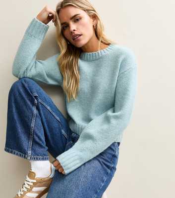 Petite Light Blue Midweight Knit Jumper