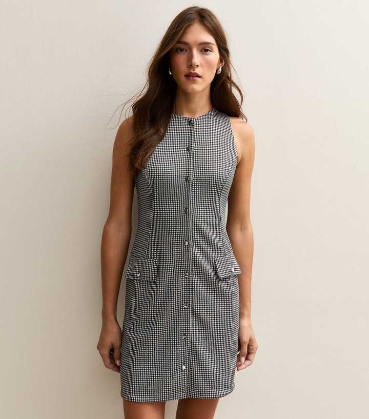 Mini Pinafore New Look Pinafore Dress Uk Black Checked Button Up Mini Pinafore Dress New Look
