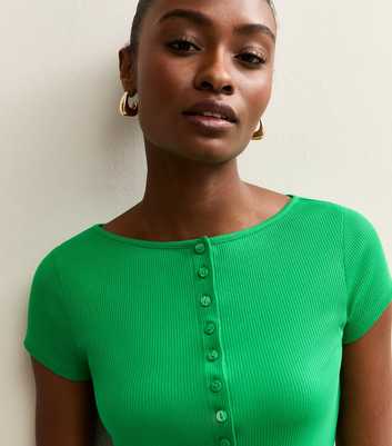 Dark Green Button Through Baby Tee