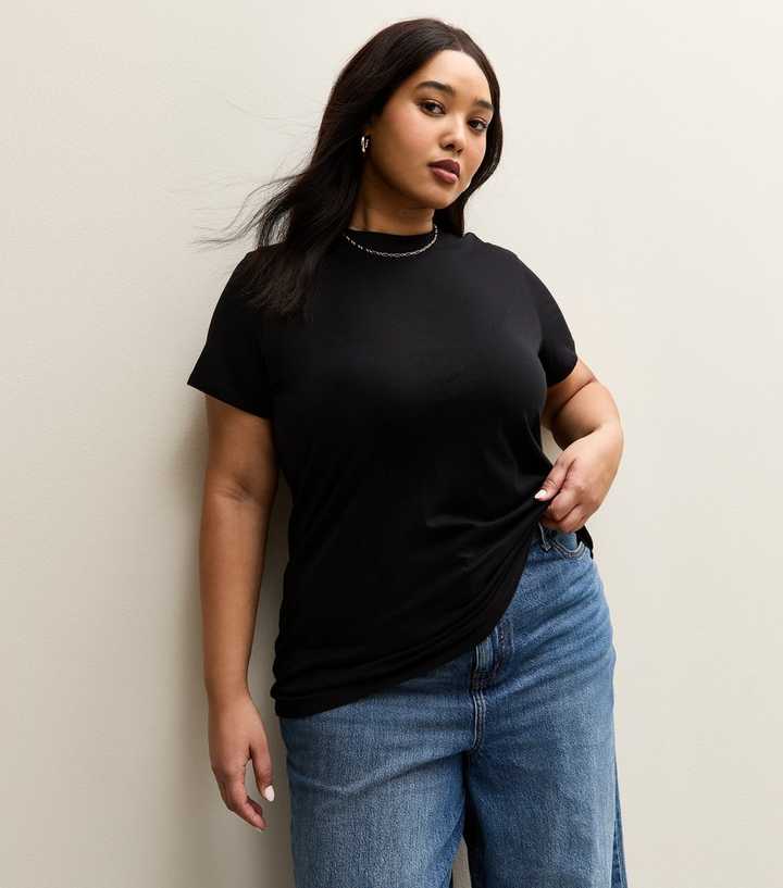 Curves Black Crew Neck T-Shirt