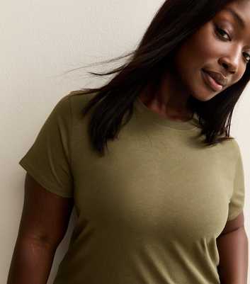 Curves Green Crew Neck T-Shirt
