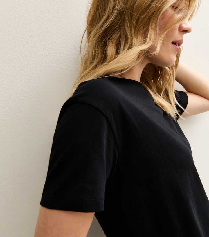 Black Cotton Boxy Fit T-Shirt