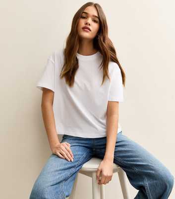 White Cotton Boxy Fit T-Shirt