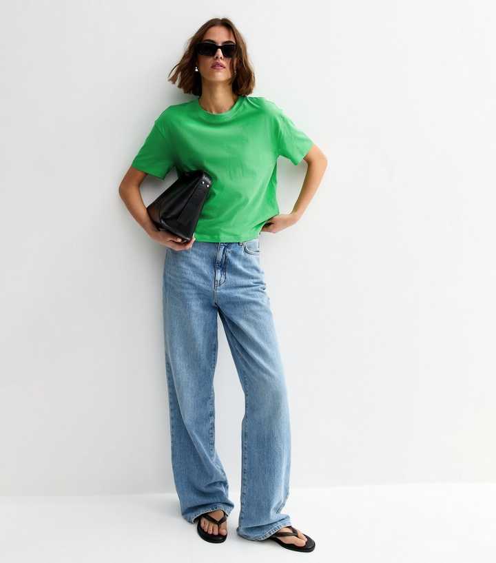 Green Cotton Boxy Fit T-Shirt