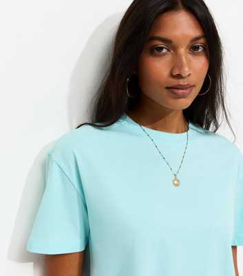 Light Blue Cotton Boxy Fit T-Shirt